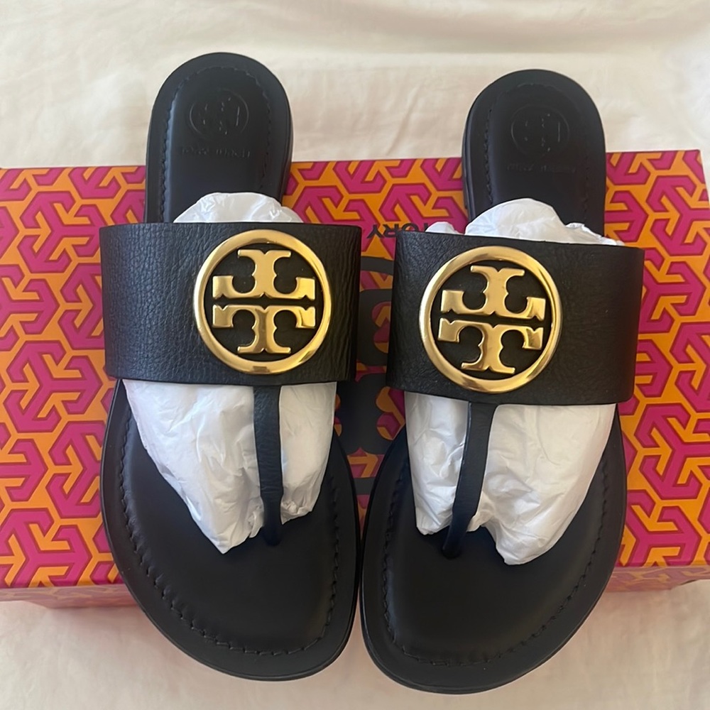 Tory Burch Benton Band Flat Sandal Calf Leather